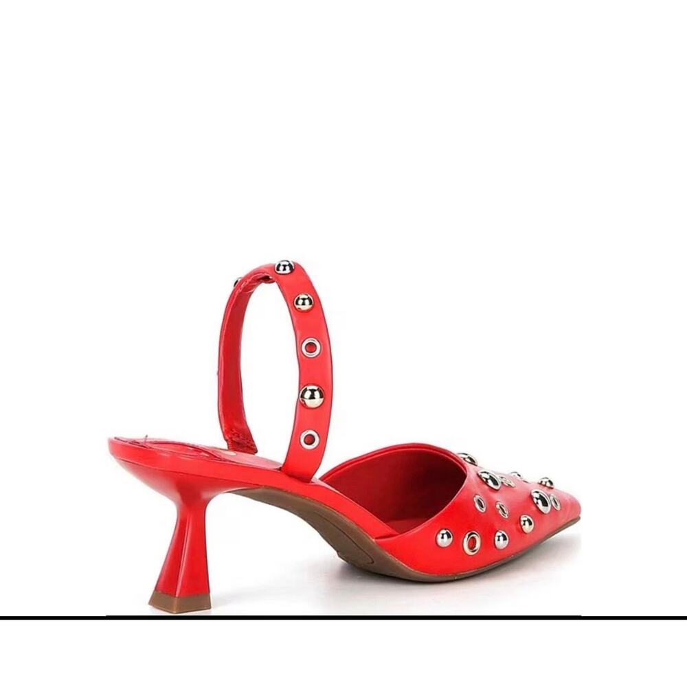 GB Office Siren Leather Grommet&Stud Kitten Heel Slingback Women’s Sz8 NWOB $130 - Picture 6 of 8